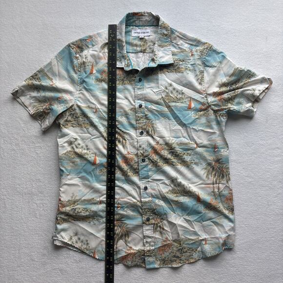 Thomas Sterling London Men Large Hawaiian Shirt Aloha Sailboat Palm Tree AOP - Picture 10 of 16